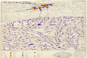 Eine Karte von Deutschland mit farblich kodierten Regionen, die die Bevölkerungsdichte von niedrig bis hoch angeben.