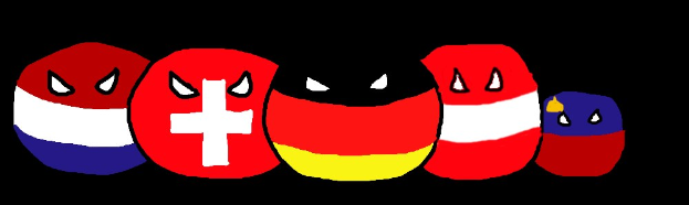 Gruppe von Cartoon-Gesichtern mit Text "Das ist einige harte germanische Scheiße, in die du dich da reingeritten hast", der Frustration und Hilflosigkeit ausdrückt.