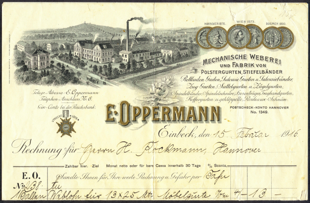 Alte deutsche Banknote mit einer Abbildung einer Fabrik