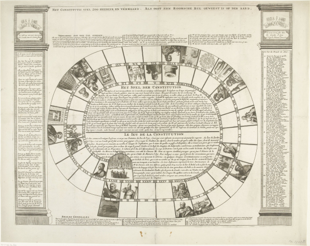Ein farbenfrohes Papierrad-Diagramm mit dem Titel 'Rad des Lebens', unterteilt in Abschnitte, die verschiedene Lebensphasen darstellen, mit begleitendem Text, der performer, Daten und Rollen in Blau, Grün und Gelb detailliert.