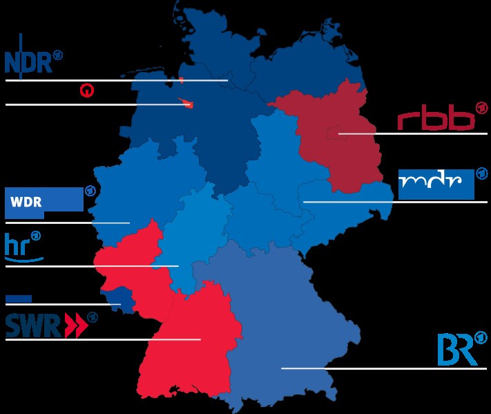 Eine Deutschlandkarte mit Bundesländern in rot und blau markiert, die die Ergebnisse der Wahl von 2016 anzeigen, einschließlich der Namen der Kandidaten und weiterer Einzelheiten zum Wahltermin.